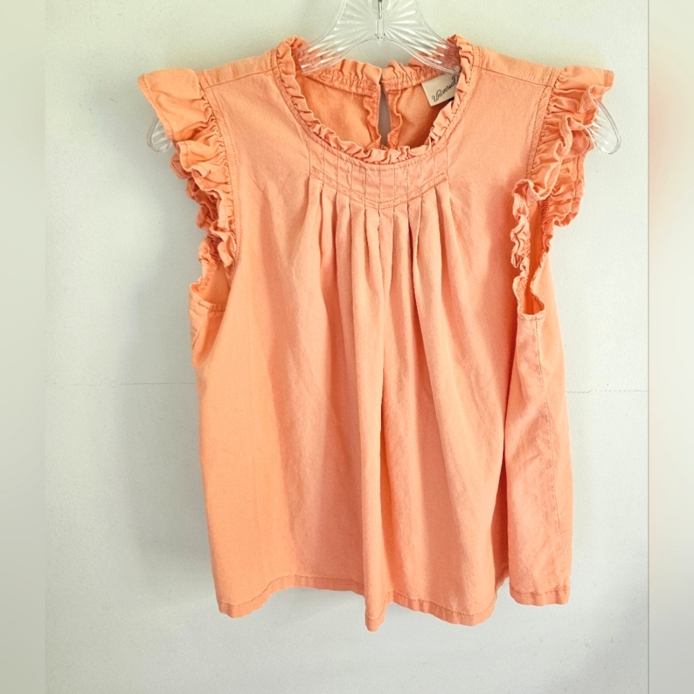 Universal Thread Orange Ruffle Sleeveless Blouse
